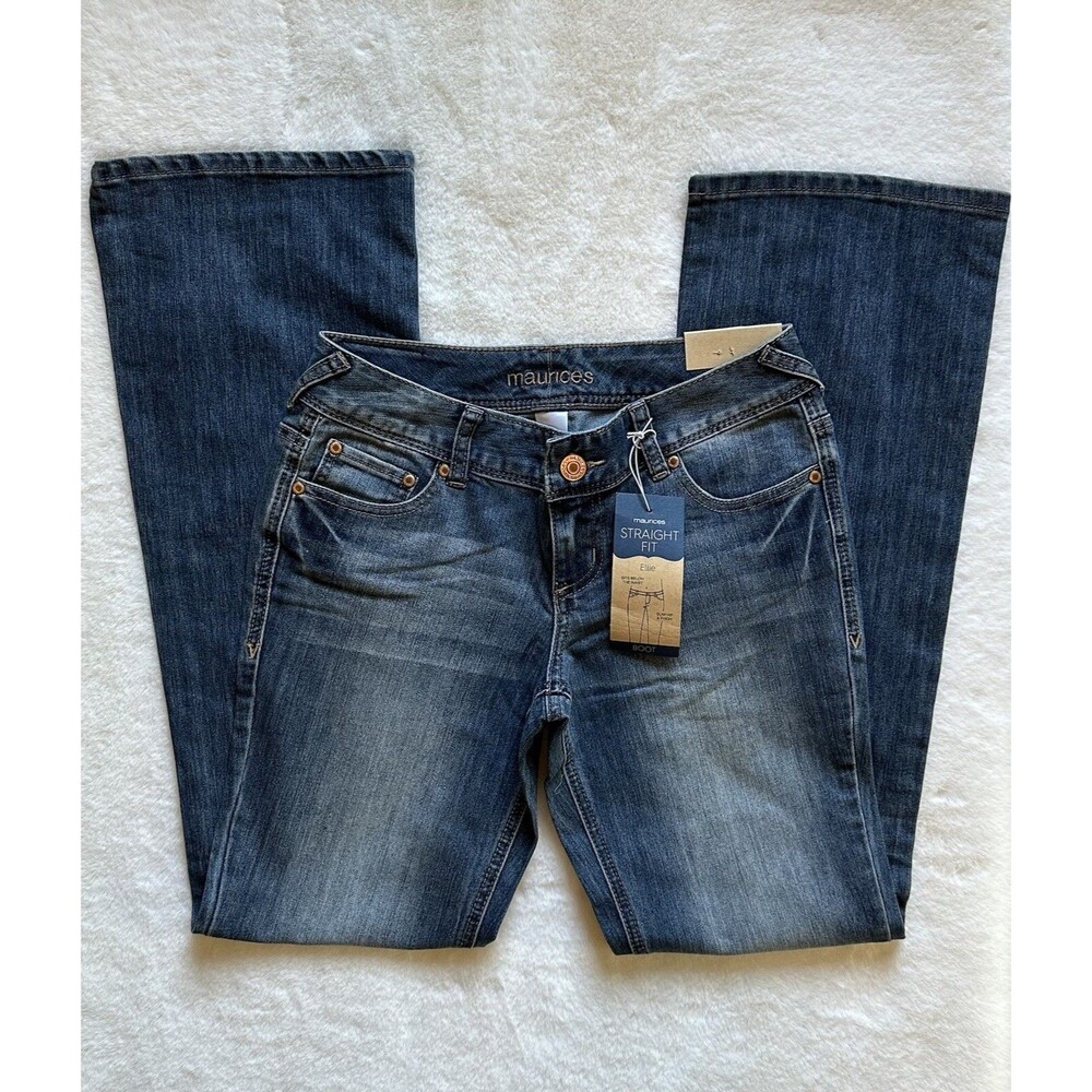 Women's MAURICES Ellie 1/2 Regular Straight Stretch Denim Blue Jean